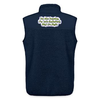 Nicht streiten – einfach nur recht haben Shirt - Unisex Sherpaweste von Stanley/Stella - Navy - Hinten - AI Model Male 178 light (178cm)