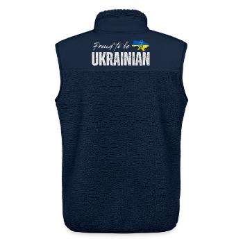Proud Ukrainian, I love Ukraine - Unisex Sherpa Gilet by Stanley/Stella - navy - Back - AI Model Male 178 light (178cm)