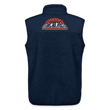 Biathlon Herzschlag Biathlete Heartbeat - Unisex Sherpa Gilet by Stanley/Stella - navy - Back - AI Model Male 178 light (178cm)