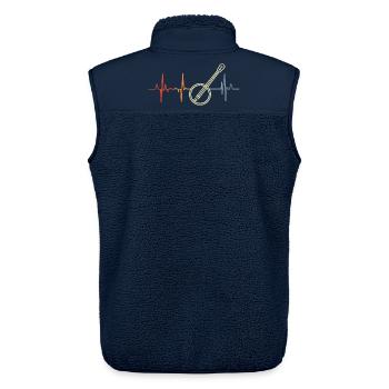 Banjo Heart Line - Unisex Sherpa Gilet by Stanley/Stella - navy - Back - AI Model Male 178 light (178cm)