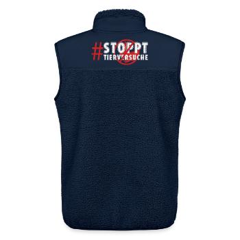 Tierschutz STOPPT TIERVERSUCHE LUSTIG - Unisex Sherpaweste von Stanley/Stella - Navy - Hinten - AI Model Male 178 light (178cm)