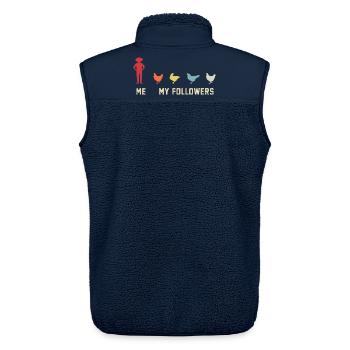 ich meine follower Hühner  - Unisex Sherpaweste von Stanley/Stella - Navy - Hinten - AI Model Male 178 light (178cm)