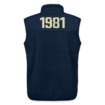 Jubiläum 1981 - Unisex Sherpaweste von Stanley/Stella - Navy - Hinten - AI Model Male 178 light (178cm)