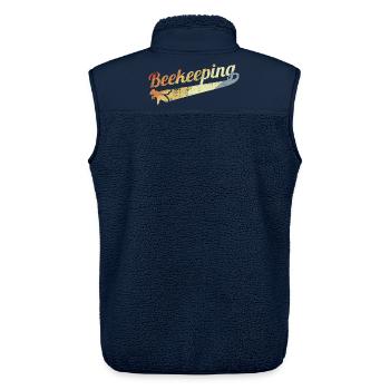 Vintage Imkerei - Unisex Sherpaweste von Stanley/Stella - Navy - Hinten - AI Model Male 178 light (178cm)