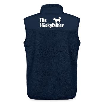 Husky Daddy T-Shirt Playful Mother's Day Design - Unisex Sherpa Gilet by Stanley/Stella - navy - Back - AI Model Male 178 light (178cm)