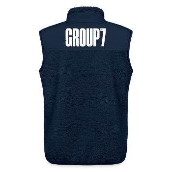 Lustige Gruppe 7 67 Meme Halloween Kostüm - Unisex Sherpaweste von Stanley/Stella - Navy - Hinten - AI Model Male 178 light (178cm)