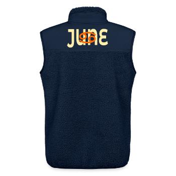 Anniversaire juin - Cancer du signe du zodiaque - Veste sans manches sherpa unisexe Stanley/Stella - marine - Dos - AI Model Male 178 light (178cm)