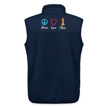 Frieden Liebe Schach - Unisex Sherpaweste von Stanley/Stella - Navy - Hinten - AI Model Male 178 light (178cm)