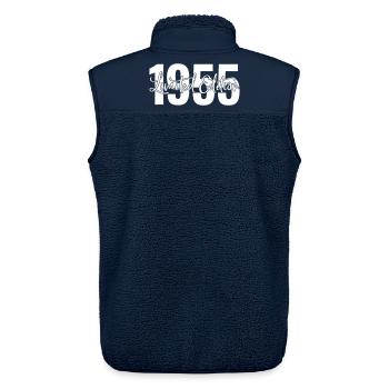 Edition limitée 1955 - Veste sans manches sherpa unisexe Stanley/Stella - marine - Dos - AI Model Male 178 light (178cm)