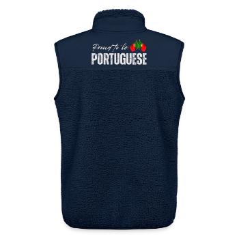 Portuguese proud, I love Portugal - Unisex Sherpa Gilet by Stanley/Stella - navy - Back - AI Model Male 178 light (178cm)