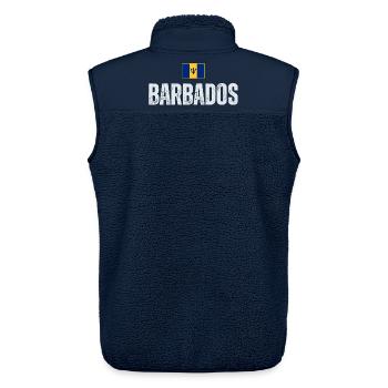 Flag of Barbados, Barbadian patriot - Unisex Sherpa Gilet by Stanley/Stella - navy - Back - AI Model Male 178 light (178cm)
