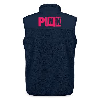 Punk Glitch Typo Neon - Unisex Sherpaweste von Stanley/Stella - Navy - Hinten - AI Model Male 178 light (178cm)