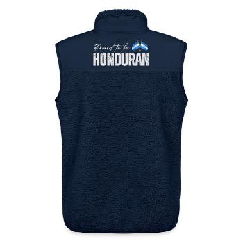 Honduranischer Stolz, ich liebe Honduras - Unisex Sherpaweste von Stanley/Stella - Navy - Hinten - AI Model Male 178 light (178cm)