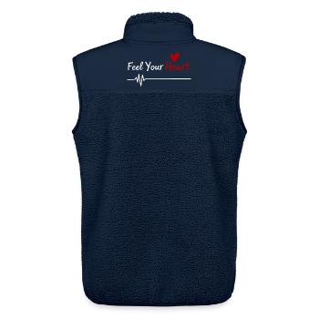 Feel Your Heart Statement Saying - Unisex Sherpa Gilet by Stanley/Stella - navy - Back - AI Model Male 178 light (178cm)