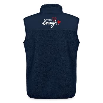 You Are Enough Heart Mindfulness Statement - Unisex Sherpa Gilet by Stanley/Stella - navy - Back - AI Model Male 178 light (178cm)