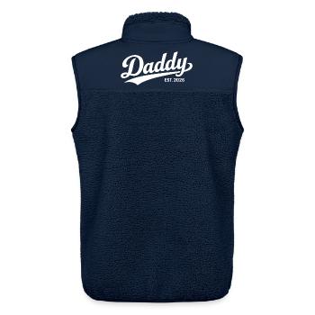 Papas 2026er Papa als frischgebackener Vater Geschenk - Unisex Sherpaweste von Stanley/Stella - Navy - Hinten - AI Model Male 178 light (178cm)