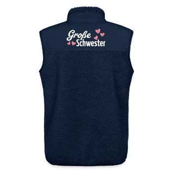 große Schwester - Unisex Sherpa Gilet by Stanley/Stella - navy - Back - AI Model Male 178 light (178cm)