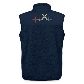 Windmühle Kardiogramm - Unisex Sherpaweste von Stanley/Stella - Navy - Hinten - AI Model Male 178 light (178cm)