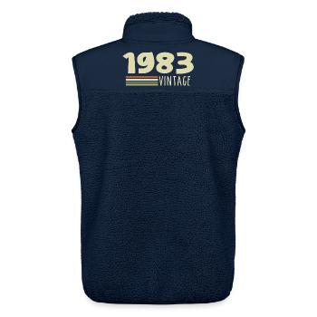 1983-Anniversaire-1983-retro-1983 - Veste sans manches sherpa unisexe Stanley/Stella - marine - Dos - AI Model Male 178 light (178cm)