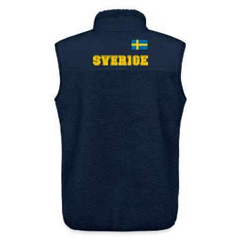 SCHWEDEN - SVERIGE Trikot Look - Flagge auf Brust - Unisex Sherpaweste von Stanley/Stella - Navy - Hinten - AI Model Male 178 light (178cm)