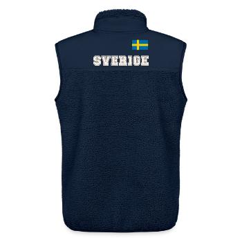 SCHWEDEN - SVERIGE Trikot Look - Flagge auf Brust - Unisex Sherpaweste von Stanley/Stella - Navy - Hinten - AI Model Male 178 light (178cm)