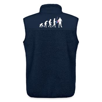 Amerikaner Superheld Evolution USA Amerika Flagge - Unisex Sherpaweste von Stanley/Stella - Navy - Hinten - AI Model Male 178 light (178cm)