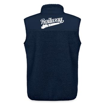 Love of railways - Unisex Sherpa Gilet by Stanley/Stella - navy - Back - AI Model Male 178 light (178cm)