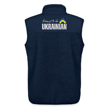 Proud Ukrainian, I love Ukraine - Unisex Sherpa Gilet by Stanley/Stella - navy - Back - AI Model Male 178 light (178cm)