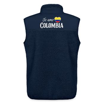 Ich liebe Kolumbien, kolumbianischen Stolz - Unisex Sherpaweste von Stanley/Stella - Navy - Hinten - AI Model Male 178 light (178cm)