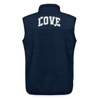 LIEBE – Vintage-Typografie-Herzdesign - Unisex Sherpaweste von Stanley/Stella - Navy - Hinten - AI Model Male 178 light (178cm)