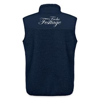 Frohe Festtage - Unisex Sherpaweste von Stanley/Stella - Navy - Hinten - AI Model Male 178 light (178cm)