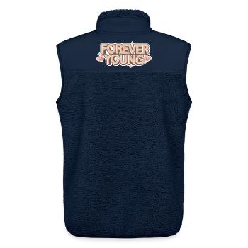 Forever Young – Verspielte Retro-Schrift - Unisex Sherpaweste von Stanley/Stella - Navy - Hinten - AI Model Male 178 light (178cm)