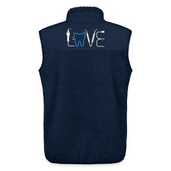 Zahnherz Love Dental - Unisex Sherpa Gilet by Stanley/Stella - navy - Back - AI Model Male 178 light (178cm)