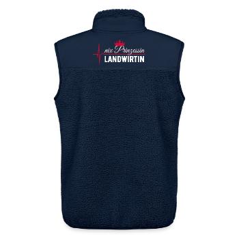 Nix Prinzessin - Landwirtin - EKG Puls Geschenk - Unisex Sherpaweste von Stanley/Stella - Navy - Hinten - AI Model Male 178 light (178cm)