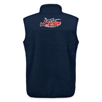 Amsterdam - Unisex Sherpaweste von Stanley/Stella - Navy - Hinten - AI Model Male 178 light (178cm)