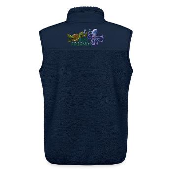 Beste Freunde Oktopus und lustige Schildkröte - Unisex Sherpaweste von Stanley/Stella - Navy - Hinten - AI Model Male 178 light (178cm)
