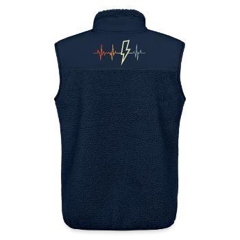 Vintage Elektriker Herzlinie - Unisex Sherpaweste von Stanley/Stella - Navy - Hinten - AI Model Male 178 light (178cm)