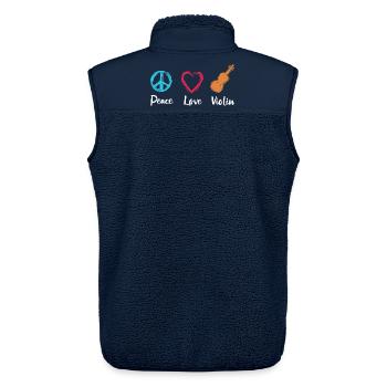 Peace Love Violin - Unisex Sherpa Gilet by Stanley/Stella - navy - Back - AI Model Male 178 light (178cm)