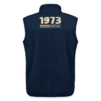 1973-Jubiläum-1973-retro-1973 - Unisex Sherpaweste von Stanley/Stella - Navy - Hinten - AI Model Male 178 light (178cm)
