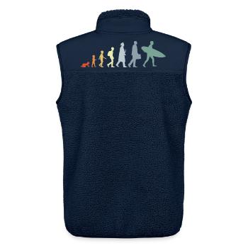 Kid to Surfer Evolution - Unisex Sherpa Gilet by Stanley/Stella - navy - Back - AI Model Male 178 light (178cm)