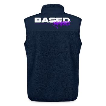 Based Mindset – Streetwear Graffiti Mentality - Unisex Sherpaweste von Stanley/Stella - Navy - Hinten - AI Model Male 178 light (178cm)