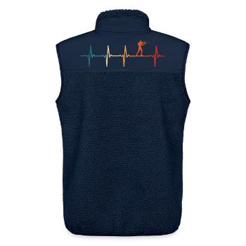 Biathlon Herzschlag Biathlet Ski - Unisex Sherpaweste von Stanley/Stella - Navy - Hinten - AI Model Male 178 light (178cm)