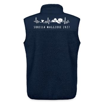 Futura Sorella Maggiore 2027 Annuncio Gravidaza - Unisex Sherpaweste von Stanley/Stella - Navy - Hinten - AI Model Male 178 light (178cm)