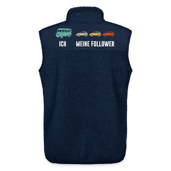 Busfahrer Und Meine Follower - Unisex Sherpaweste von Stanley/Stella - Navy - Hinten - AI Model Male 178 light (178cm)