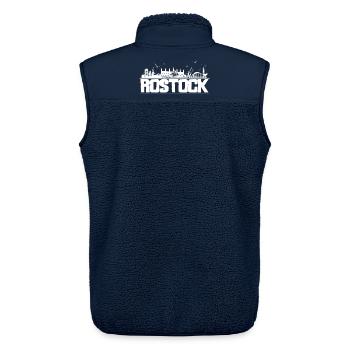 Rostock - Skyline - Unisex Sherpaweste von Stanley/Stella - Navy - Hinten - AI Model Male 178 light (178cm)