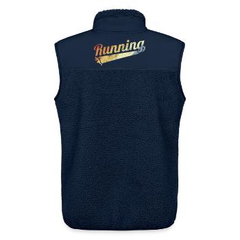 Vintage Laufen - Unisex Sherpaweste von Stanley/Stella - Navy - Hinten - AI Model Male 178 light (178cm)
