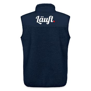 Läuft. - Unisex Sherpaweste von Stanley/Stella - Navy - Hinten - AI Model Male 178 light (178cm)