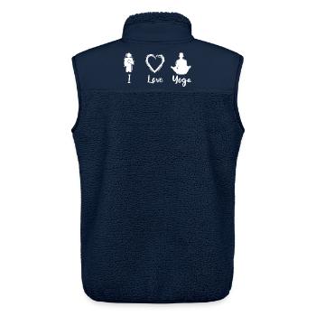 I Love Yoga - Unisex Sherpaweste von Stanley/Stella - Navy - Hinten - AI Model Male 178 light (178cm)