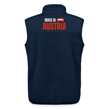 Made in Austria, österreichischer Stolz - Unisex Sherpaweste von Stanley/Stella - Navy - Hinten - AI Model Male 178 light (178cm)