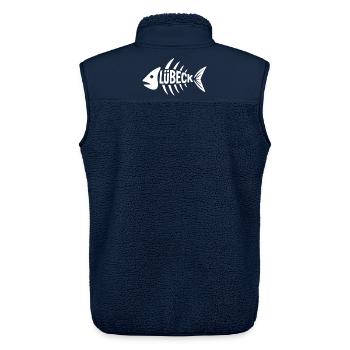 Lübecker Fischgrät - Unisex Sherpaweste von Stanley/Stella - Navy - Hinten - AI Model Male 178 light (178cm)